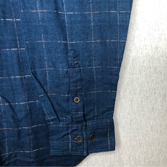 Carbon 2 Cobalt Double Cloth Shirt Men XL Blue Windowpane Button Up Plaid Lining - Picture 4 of 15